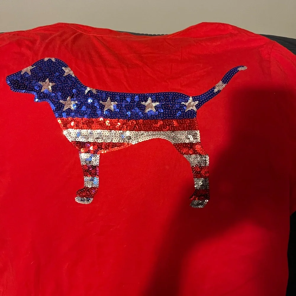 EUC PINK PATRIOTIC VS TSHIRT SIZE LARGE - Picture 2 of 5